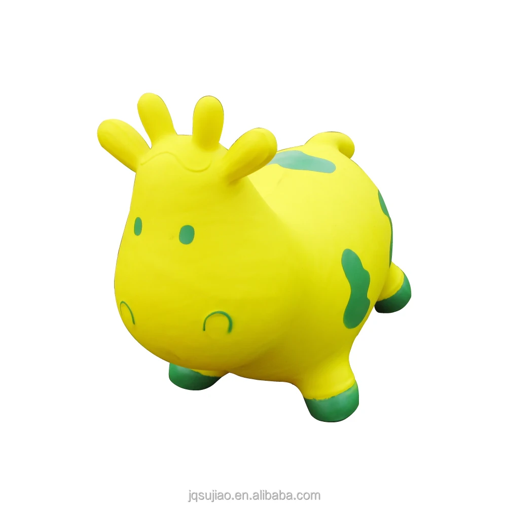 PVC inflatable jumping cow bouncing rocking animals toys for kids