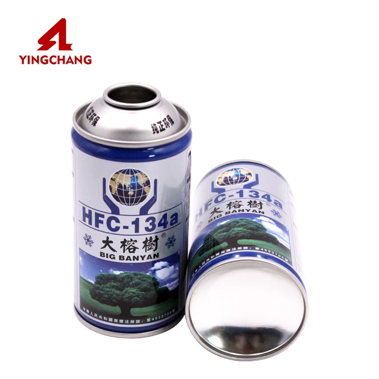 Metal refrigerant gas aerosol can r134a gas tin can