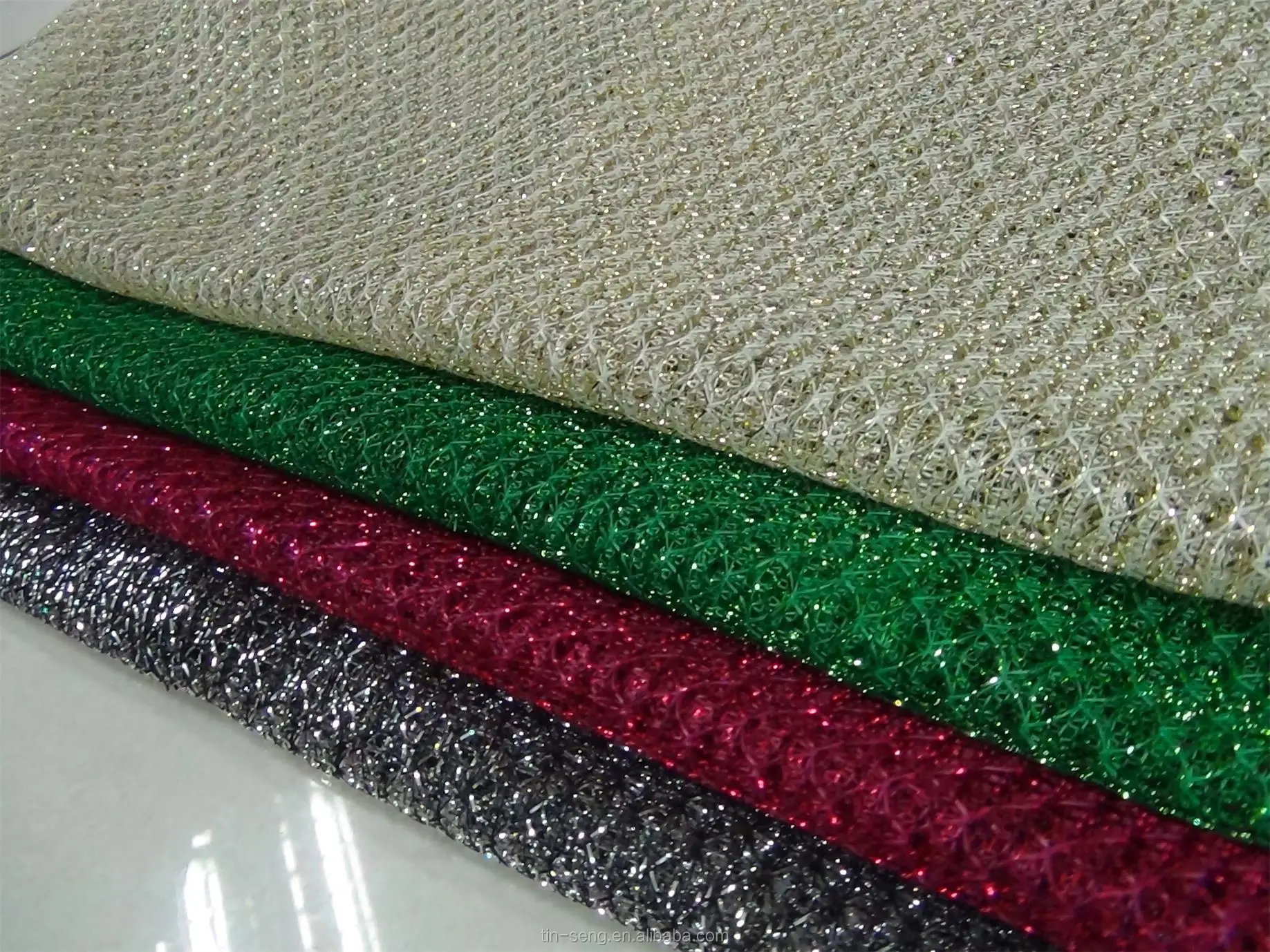 Сетчатая ткань с люрексом и блестящим металлическим блеском