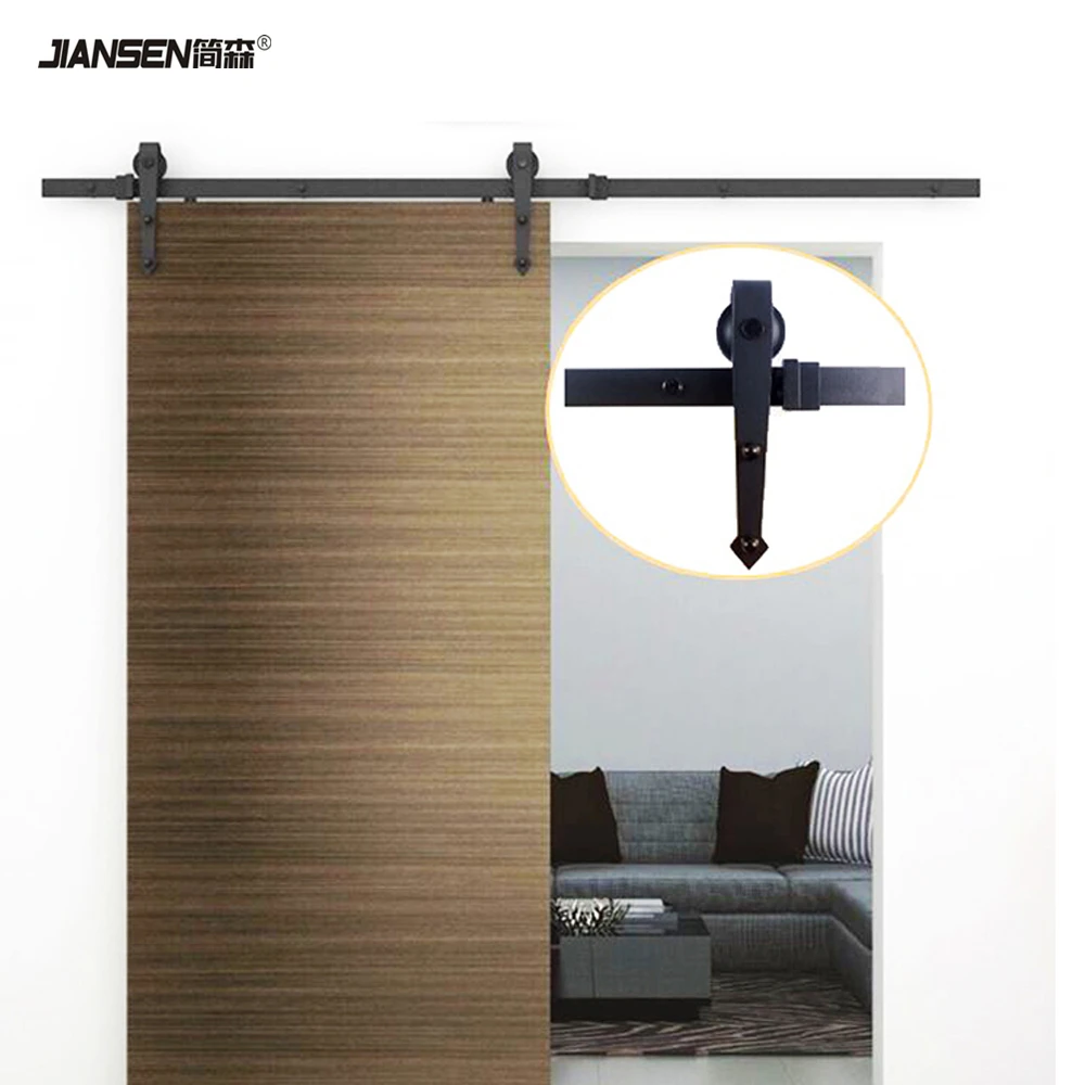 Wholesale High Quality Carbon Steel Classic Pulley Rail Sliding Door Kitchen Door Barn Door Hardware Kits
