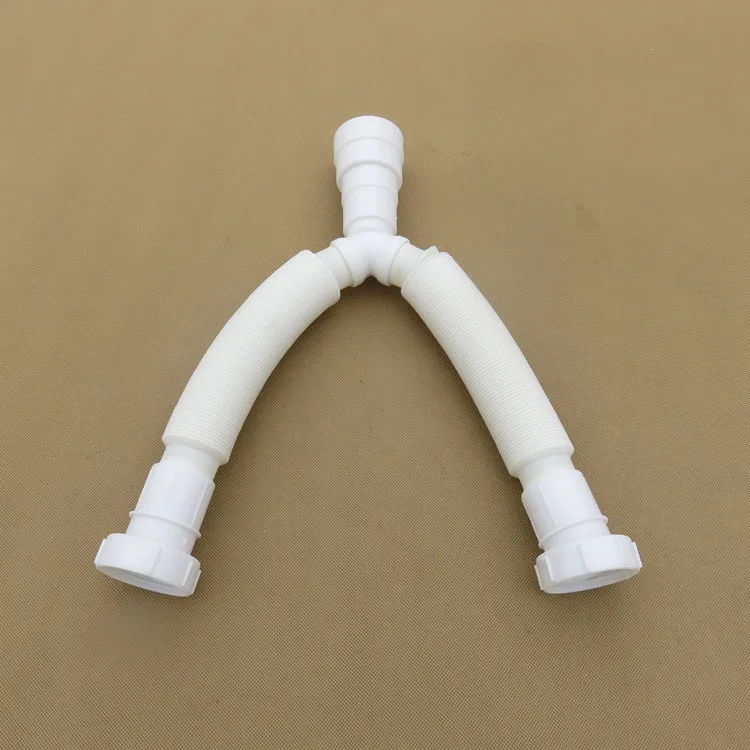 Double plastic drain hose sink waste hose crinkle hose flexible pipe