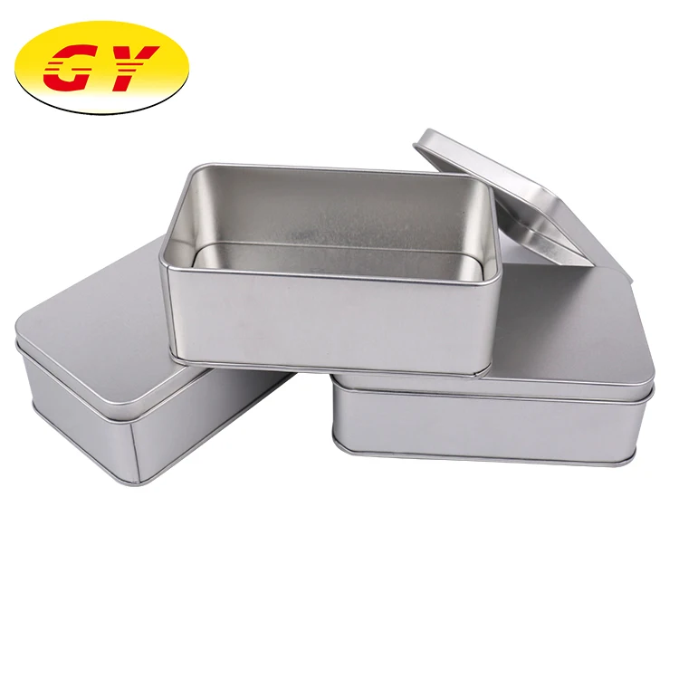 Wholesale metal can silver plain tin container