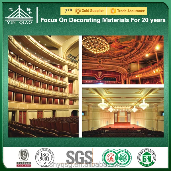 Fireproof GRG Glassfiber Reinforced Gypsum Curved Acoustic Ceiling Panel