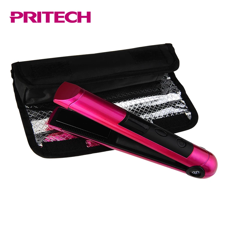 Pritech Women USB Rechargeable Cordless Hair Straightener Temperature Display Manufactory Portable Mini Wireless Flat Iron 30pcs