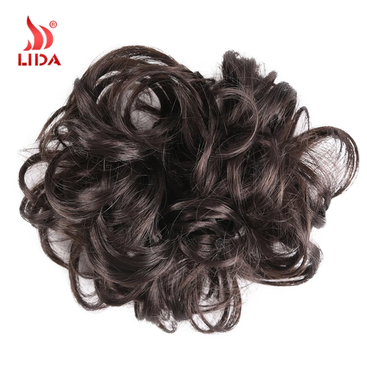 
Lida Curly Chignons Elastic Scrunchies Bun Ribbon Updo Clip In Hairpieces Blonde Brown Chignon bun 