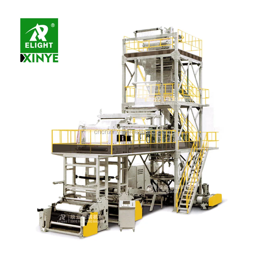 three five layer co extruding POF heat shrink film extrusion blowing machine