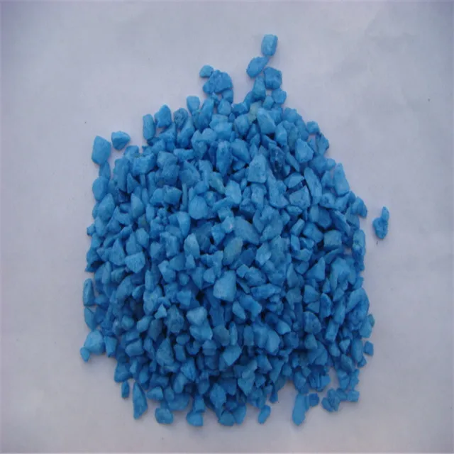 
dyed blue colored gravel for landscaping 