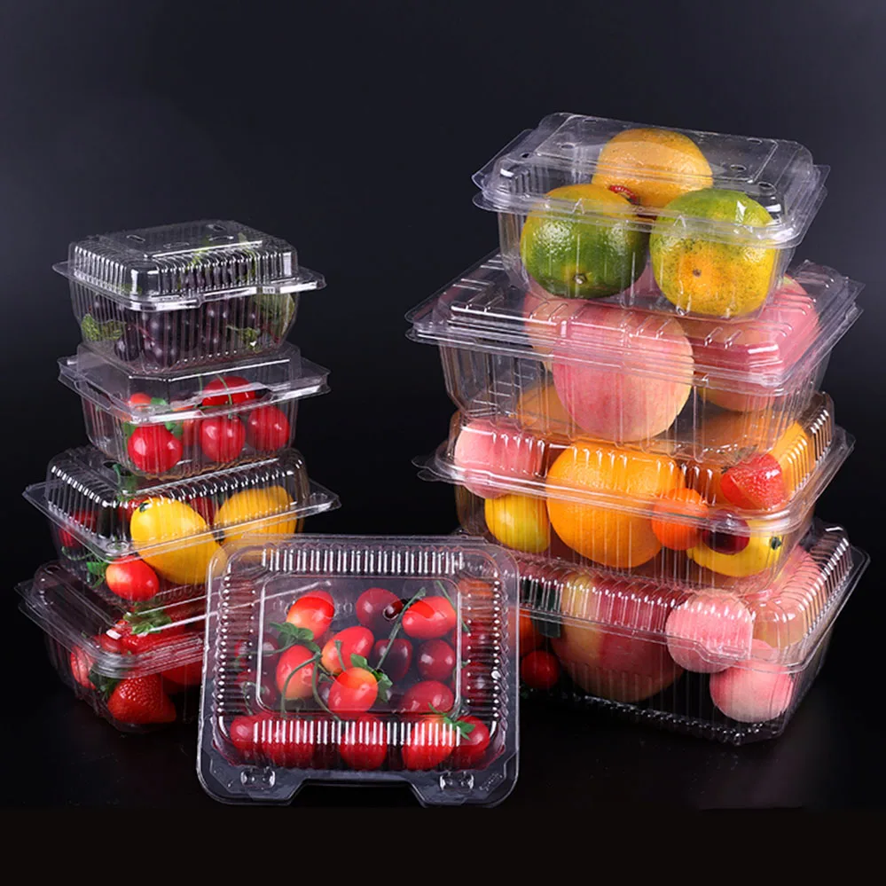 500g PET transparent clamshell plastic fruit box disposable packaging box plastic vegetable box