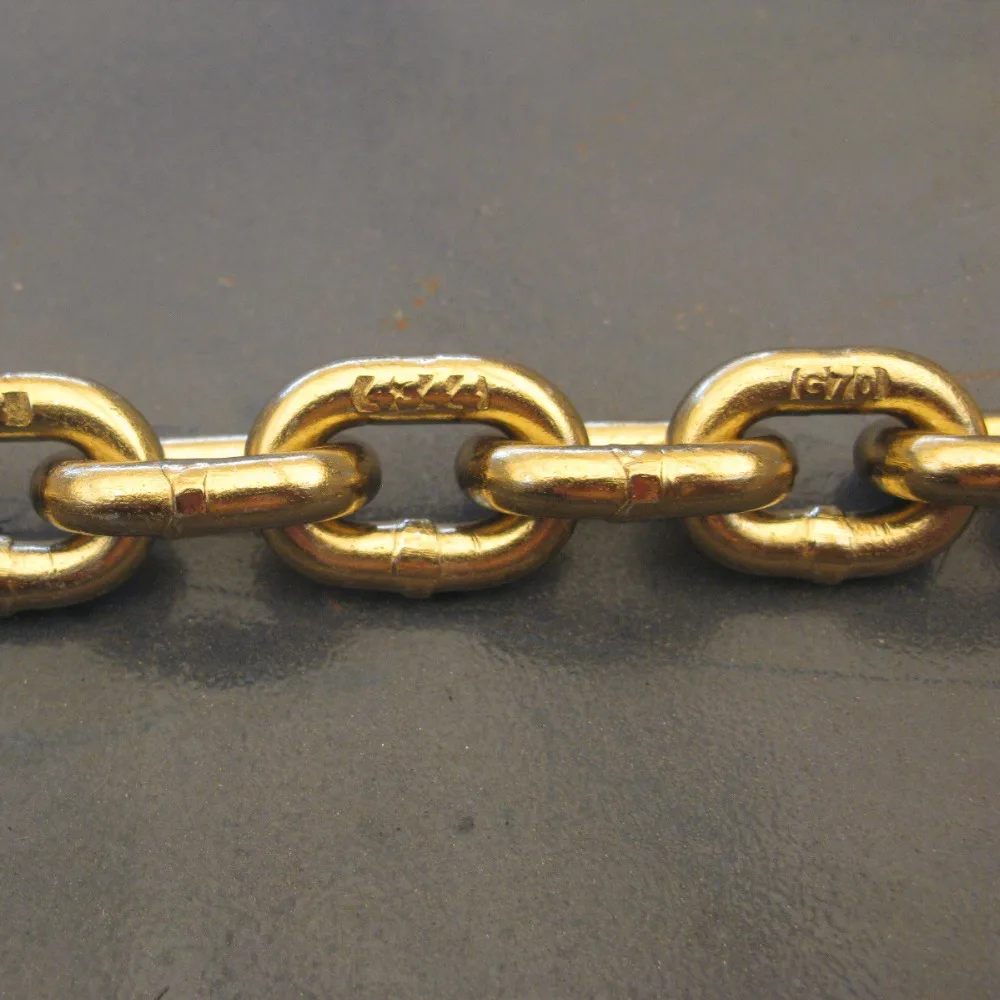 Welded Steel Short NACM1990 G70 Transport  binder Chain Gold Chromate /Chaine de Transport