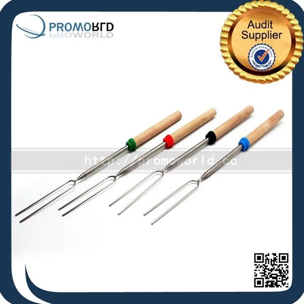 Из нержавеющей стали барбекю вилка деревянной ручкой телескопическая вилка