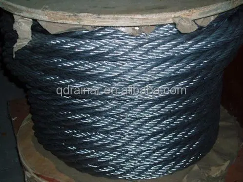 1570mpa -1770mpa 9.5-15mm 6X36+FC/IWRC/IWS Ungalvanized Steel Wire Rope