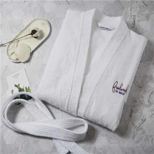 Wholesale White Kimono Hotel Cotton Terry Cloth Bath Robe