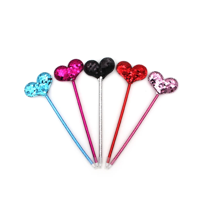 
Custom bling sequin heart butterfly star flower shape paillette ball pen 