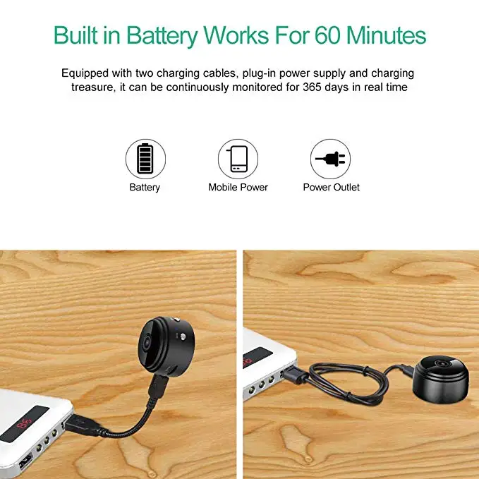 2019 New Nanny Camera Mini Video Recorder Battery Powered,Fuvision Portable Body Camera with Motion Detection