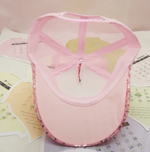summer hot sell Sequined rabbit ears kids baseball caps