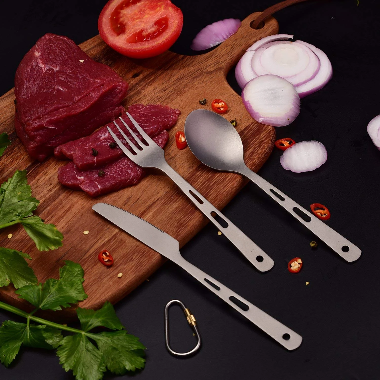 Titanium Knife Fork Spoon  for Home Use / Travel / Camping