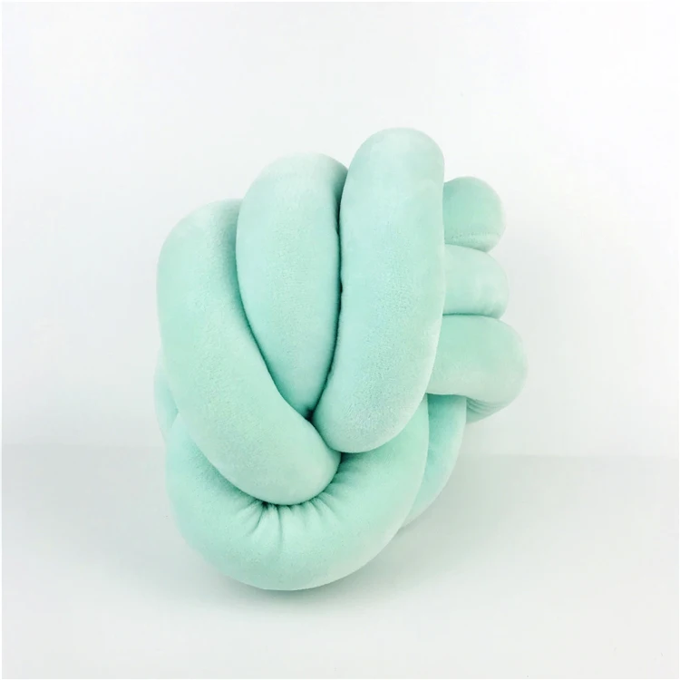 Custom Size Soft Velour Comfortable Decorative Knot Throw Pillow Cover Cushion Sofa Decoration for Home