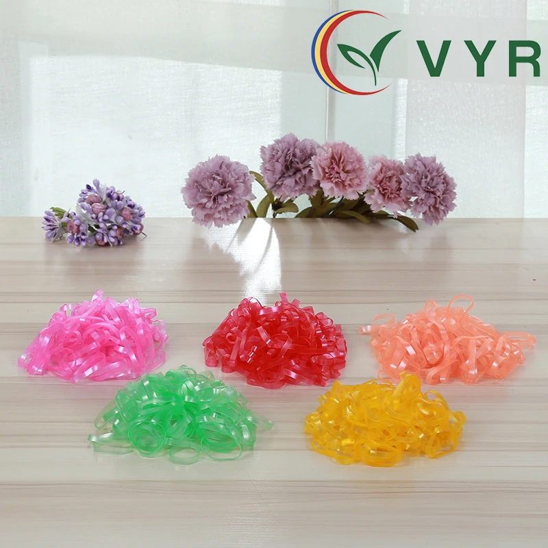 Solid Color Rubber Circle Elastic Ring TPU Hair Bands,strong pull children hair circle shining rubber band wholesale