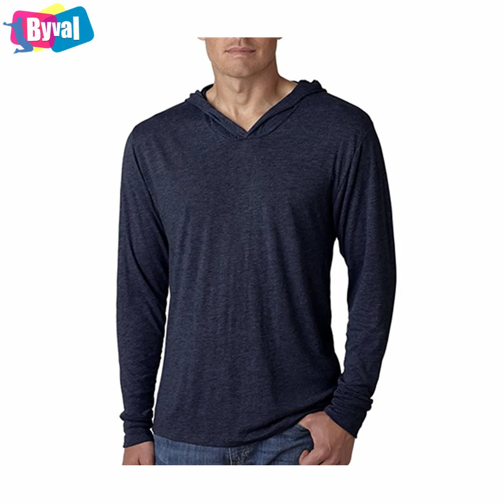 Mens Long Sleeve Plain Blank Tshirt Cotton T Shirt Custom Single Jersey Hooded T-Shirt OEM in Bulk Low Price for Men Women