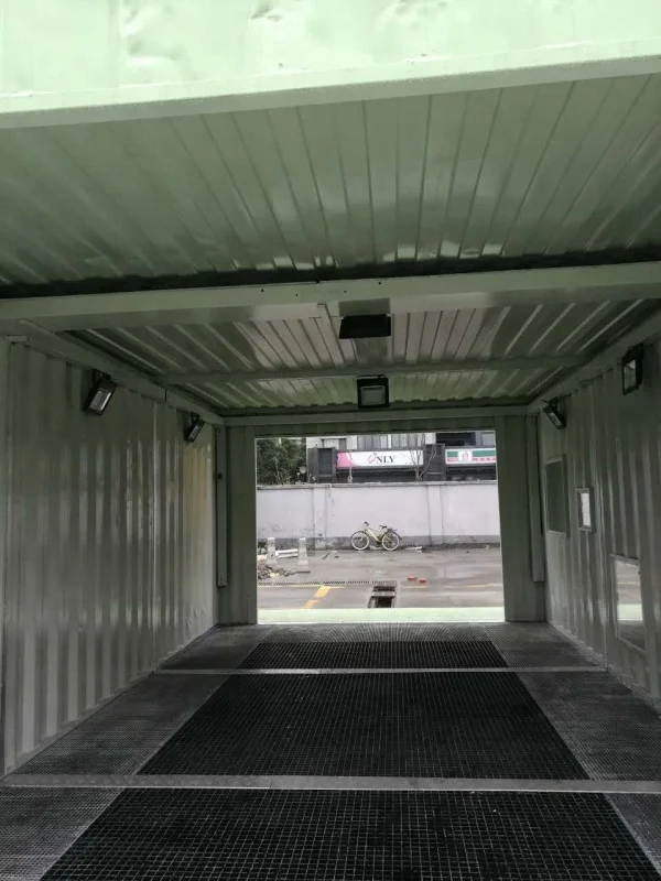 Green modified shipping container Car washing room for sale