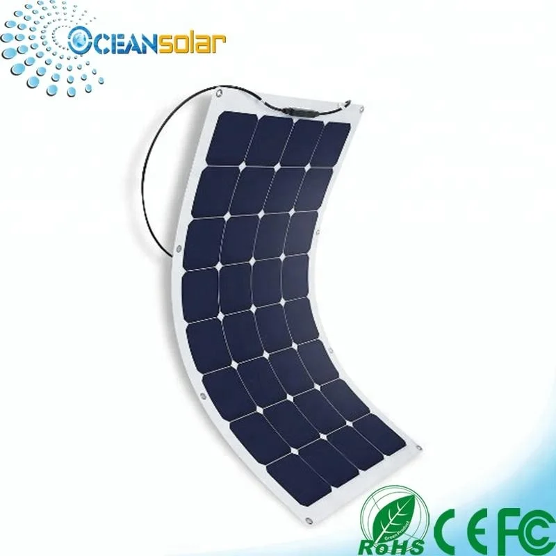 12v 110w semi flexible  sunpower solar panel ETFE all in black