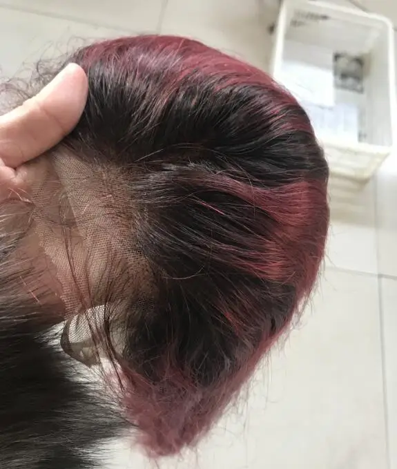 
1b/red color 10a grade virgin human brazilian hair body wave full lace wigs for black women 