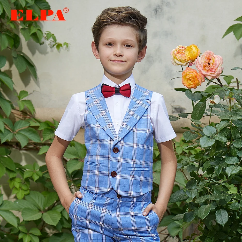 
Elpa casual boys party dress clothing short sleeve vest and pants suits set for summer 