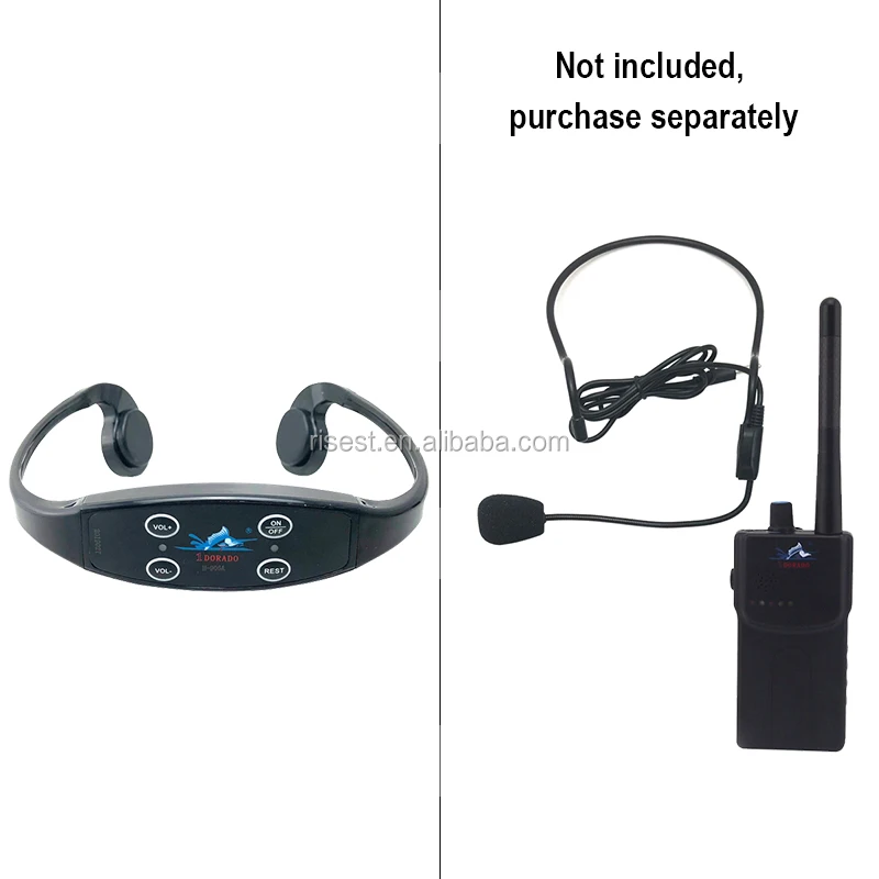 1000 meters Social Distance Open Water Swimming Training Coaching One way Walkie talkie Aquatic Bone Conduction Military Headset