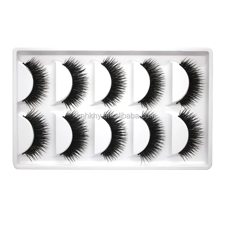 Cheap 5 Pairs Synthetic False Eyelashes Fake Colored Hair Extensions