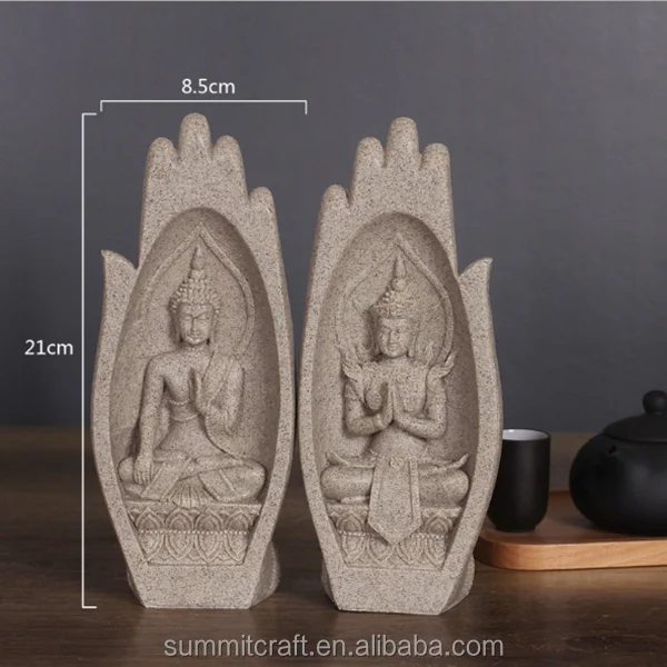 Custom wholesale Resin sandstone sculpture fengshui products buddha hand sculpture