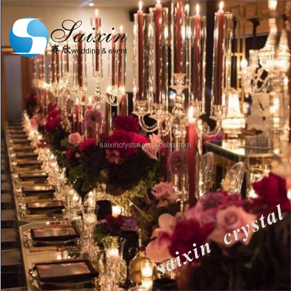 ZT-350 Beautiful candle holder 5 arms crystal candelabra