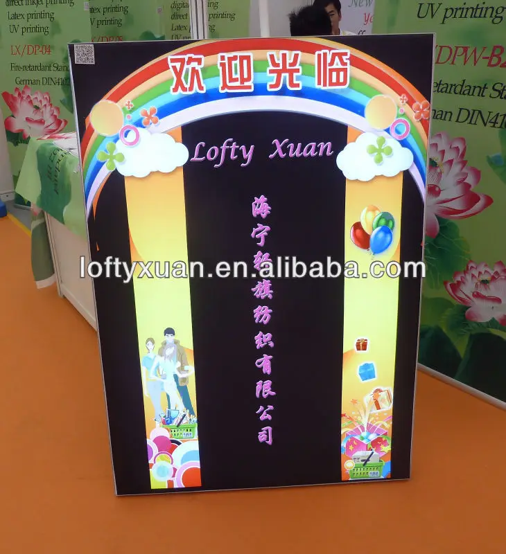 
direct sublimation light box fabric /envirotex instead of PVC fabric/backlit fabric 