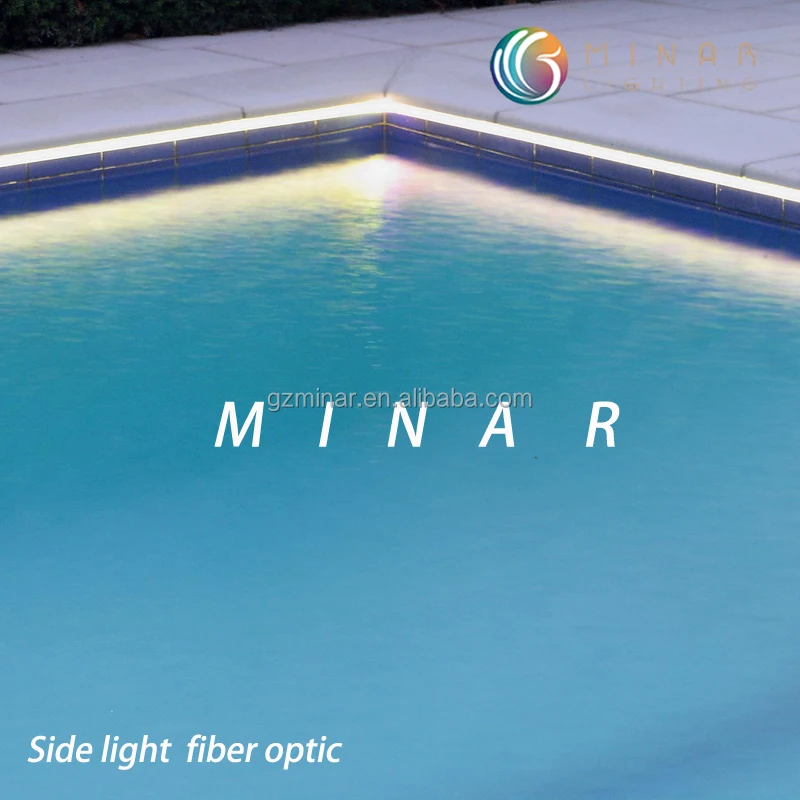Diameter 8mm side glow light fiber optic cable for swimming pool indoor