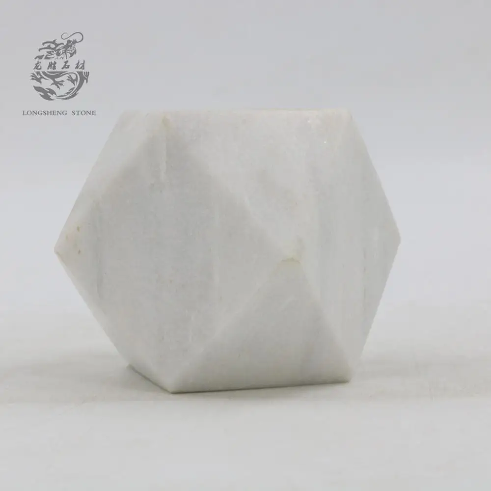 natural stone candle holder 9 cm Marble polyhedral candlestick candle jars
