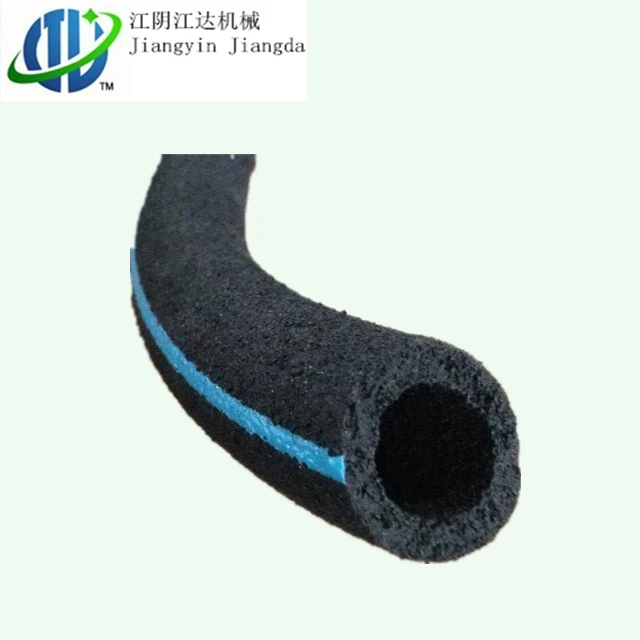 Black aerator rubber micropore hose tube with blue line for water treatment
