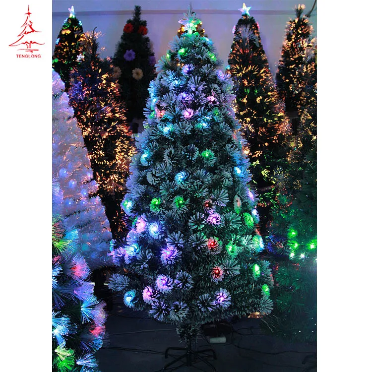 PVC Handmade Snow Leaves LED Colorful Lights Artificial DIY Christmas tree