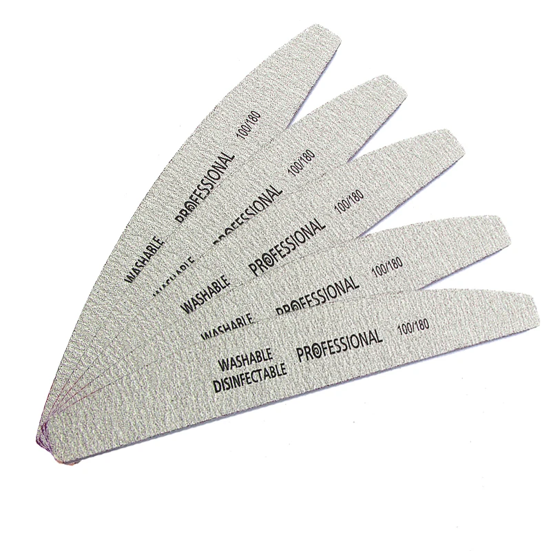 Nail File 100/180 Sanding Buffer Block Pedicure Manicure Buffing Polish Beauty Tools Professional Nail Files Grey Boat