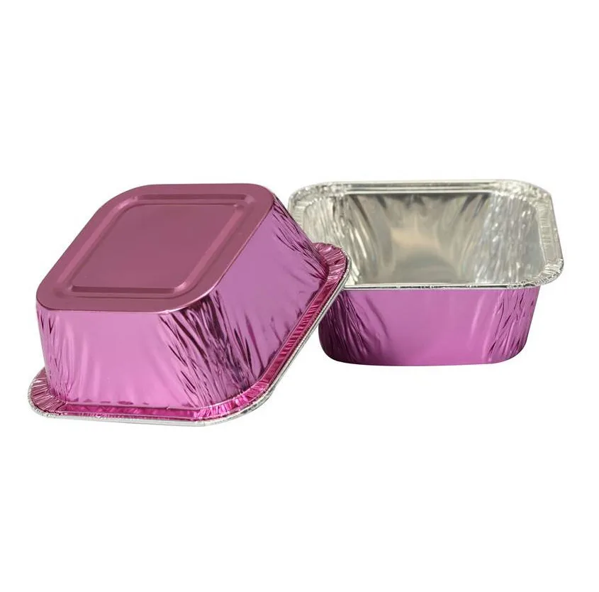 
small square airline aluminum foil catering tableware-silver coated container 