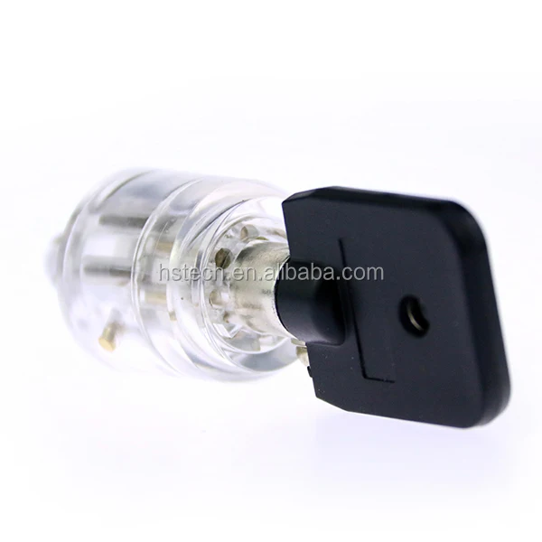 7 Pin Plum Lock Cylinder Transparent Tubular Lock Visible Pick Cutaway Practice View Padlock Training Skill for Locksmith