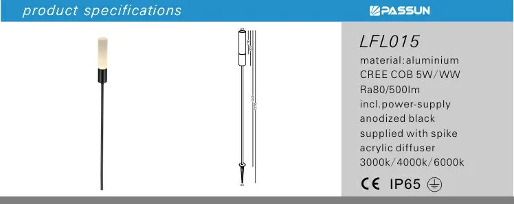 aluminium plus acrylic outdoor use waterproof pole shaped led garden light