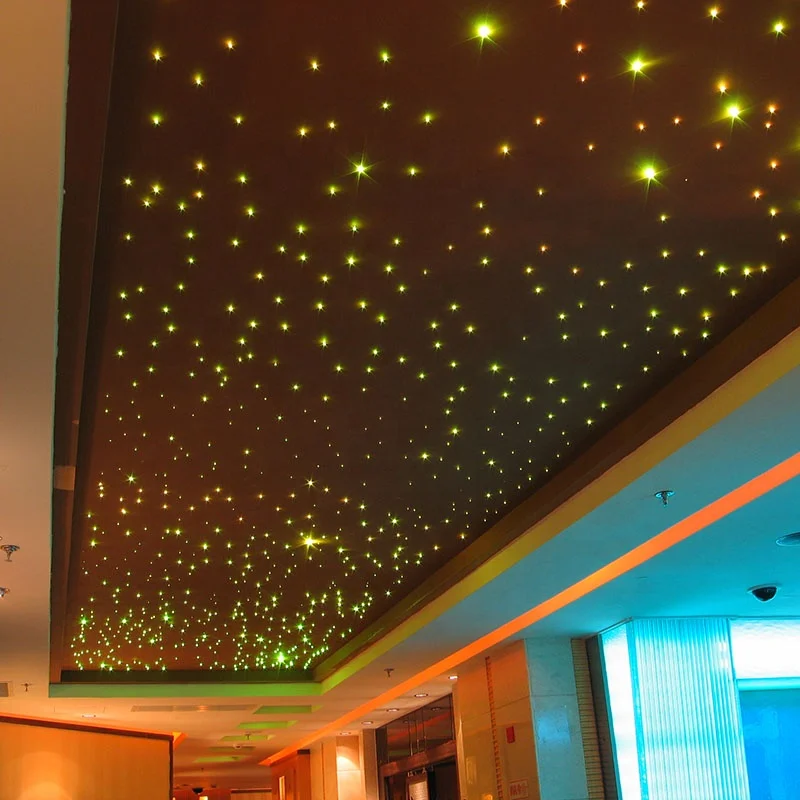 pmma end glow Plastic Optical Fiber factory price with black jacket star ceiling light