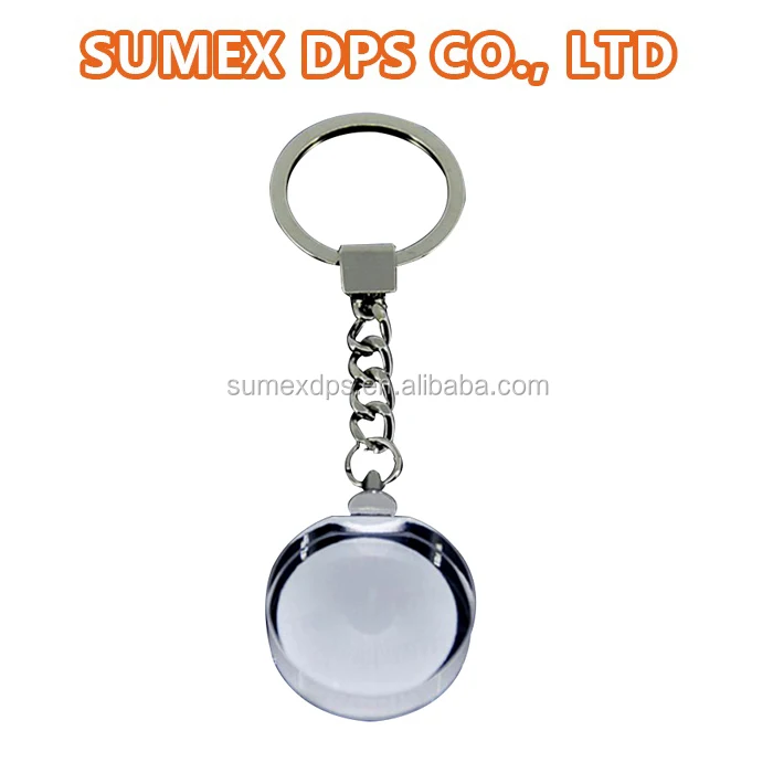 MR.R 3D Sublimation blank Crystal Keyring round for heat transfer printing