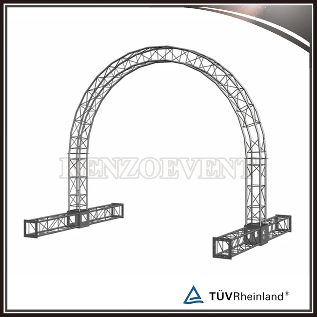 High quality 12inch aluminum semmi circle arch bridge truss
