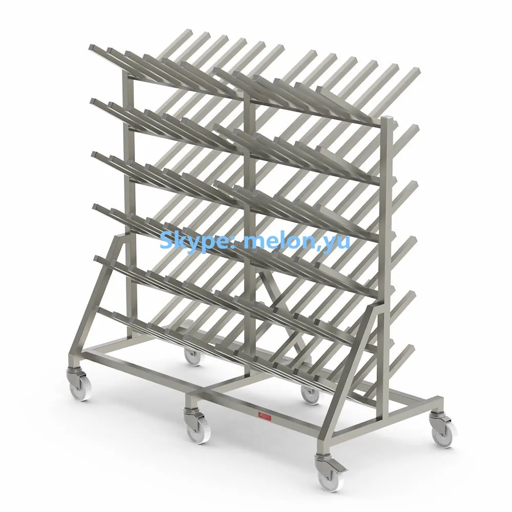 48 Pairs Double Side Stainless Steel Boot Rack With Wheels