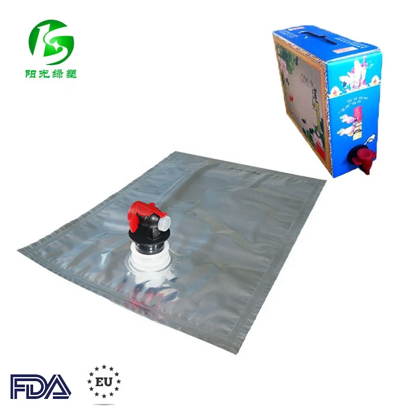 
Aluminum foil plastic wine bag in box with butterfly tap 