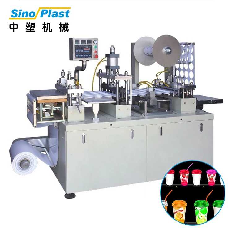 SINOPLAST Thermoforming Making Machine  disposable plastic cup cover  Lid making machine