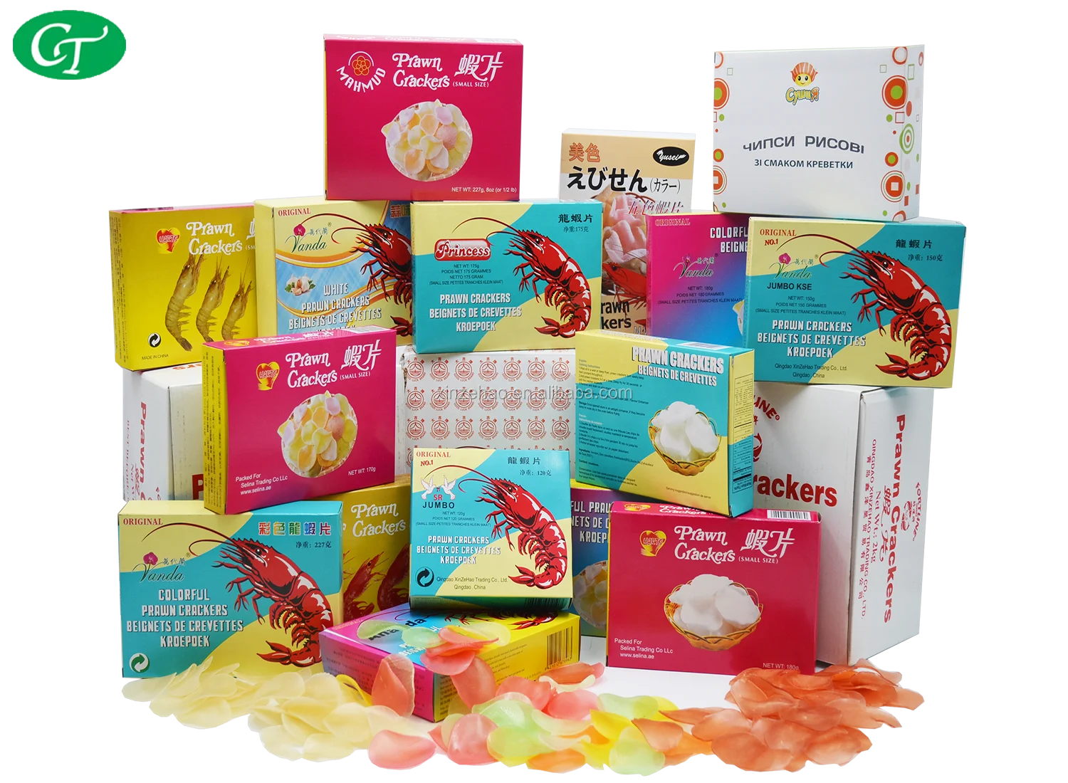 
Seafood Fried Snack 2kgs x 6boxes White Color Chinese Prawn Crackers 