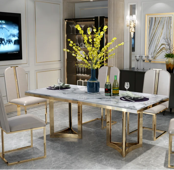 Hot Sales Luxury High Backrest Dining Chair Golden Stainless Steel Restaurant Chair For Home Hotel