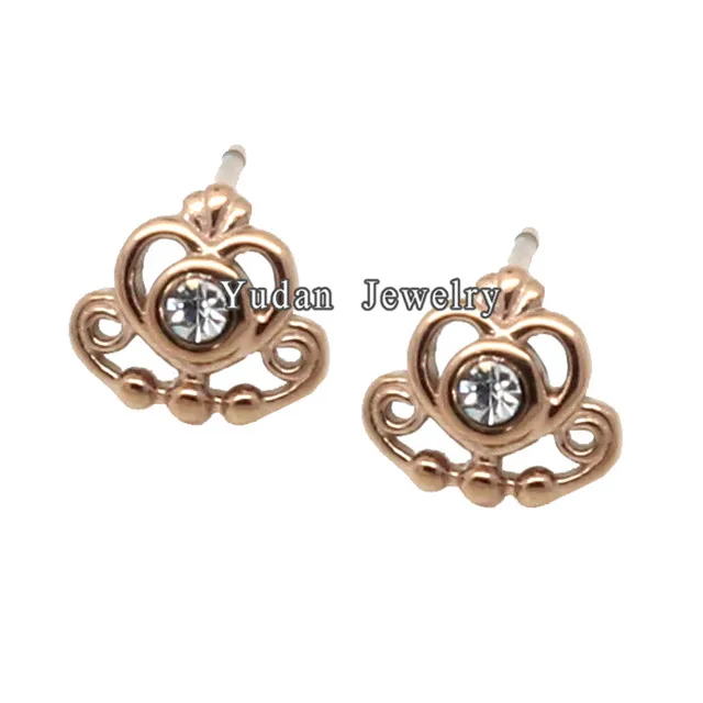 Yudan Jewelry Custom Stainless Steel Plated Rose Gold Crown Ring For Women