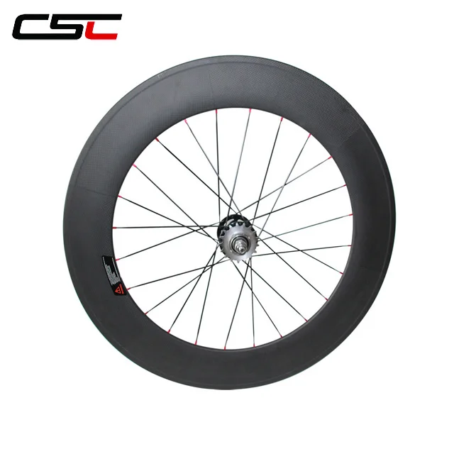 700c Track carbon wheels Tri spoke Front 88mm Rear clincher Wheelset Fixed Gear